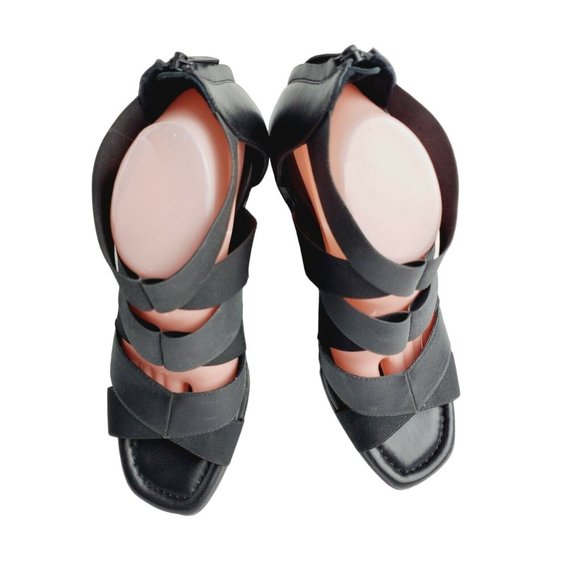 Donald Pliner Lelle Women's Black Strappy Caged Wedge Sandals Sz 9.5M - Picture 3 of 10